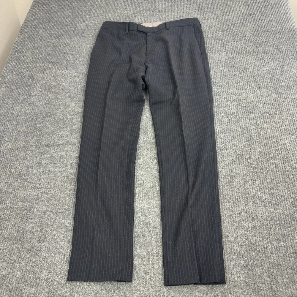 Banana Republic Dress Pants Mens 32x32 Navy Blue Wool Blend Pinstripe Skinny Fit